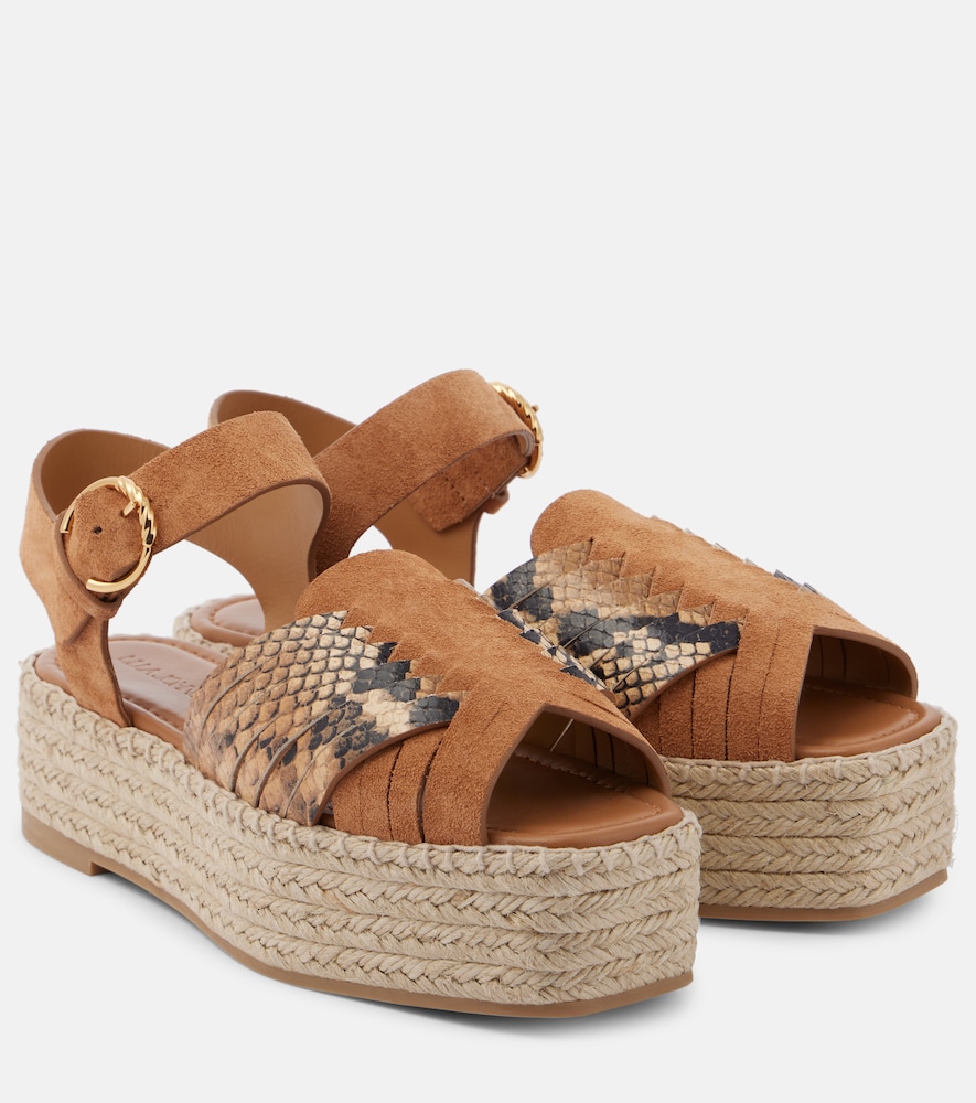 Ulla Johnson Sandali espadrillas Elsa in suede e pelle