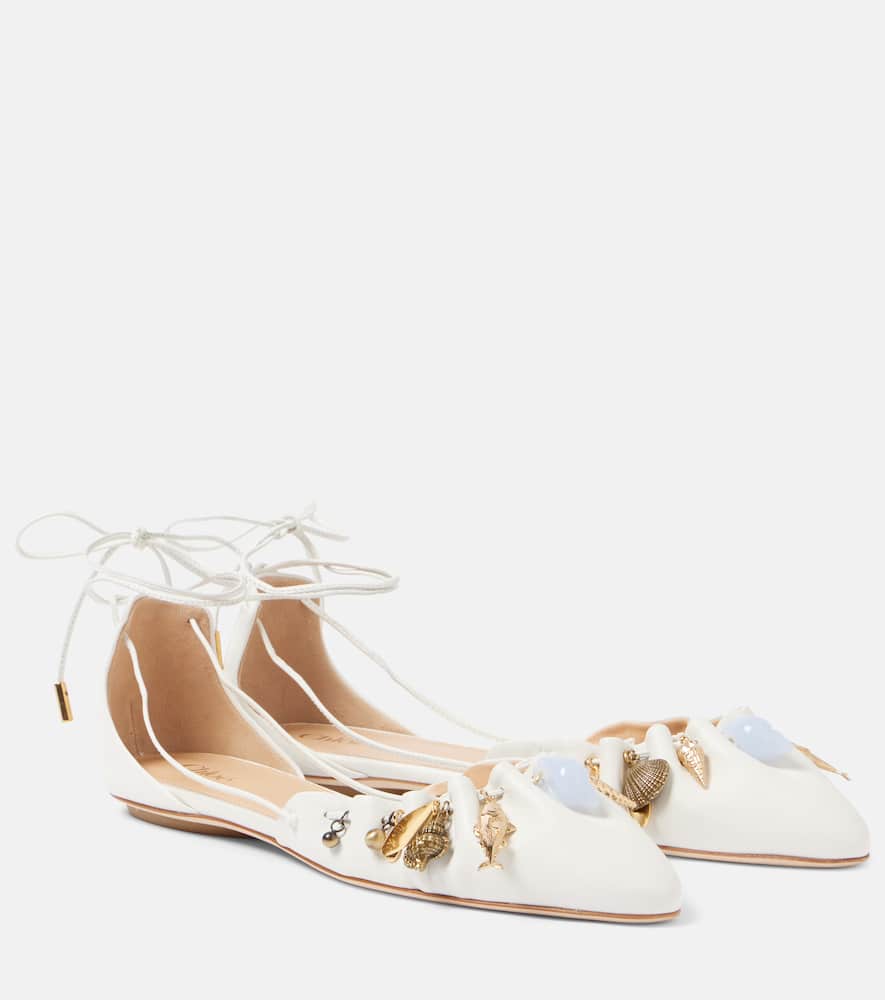 Chloé Sea Treasures embellished leather flats