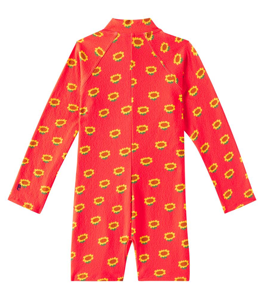 Bobo Choses Floral Rashguard Swimsuit In Red