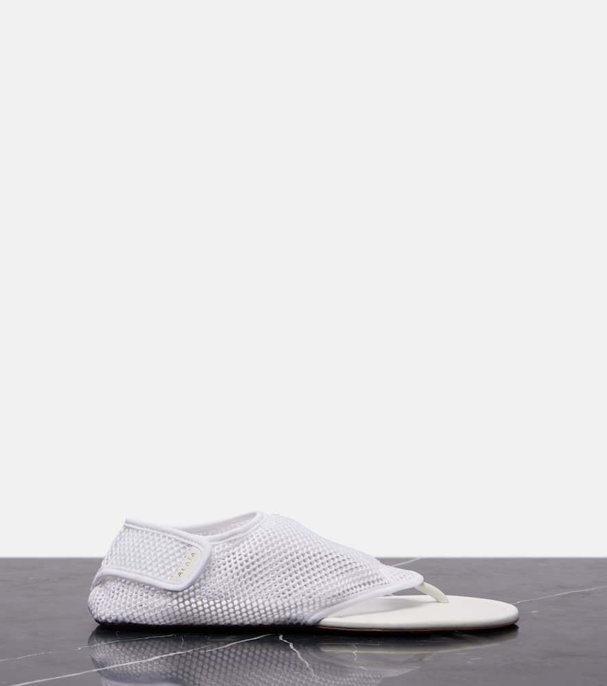 ALAÏA ALAÏA FLEX MESH THONG SANDALS