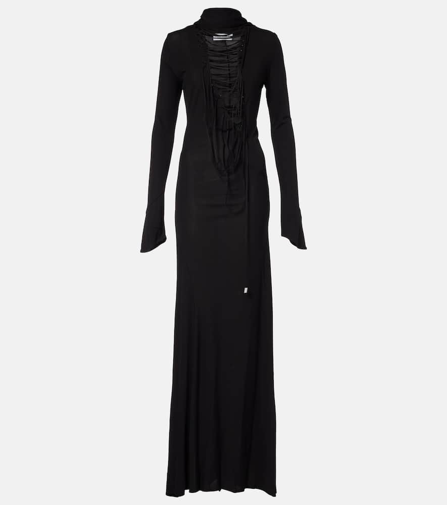 Cutout crêpe maxi dress