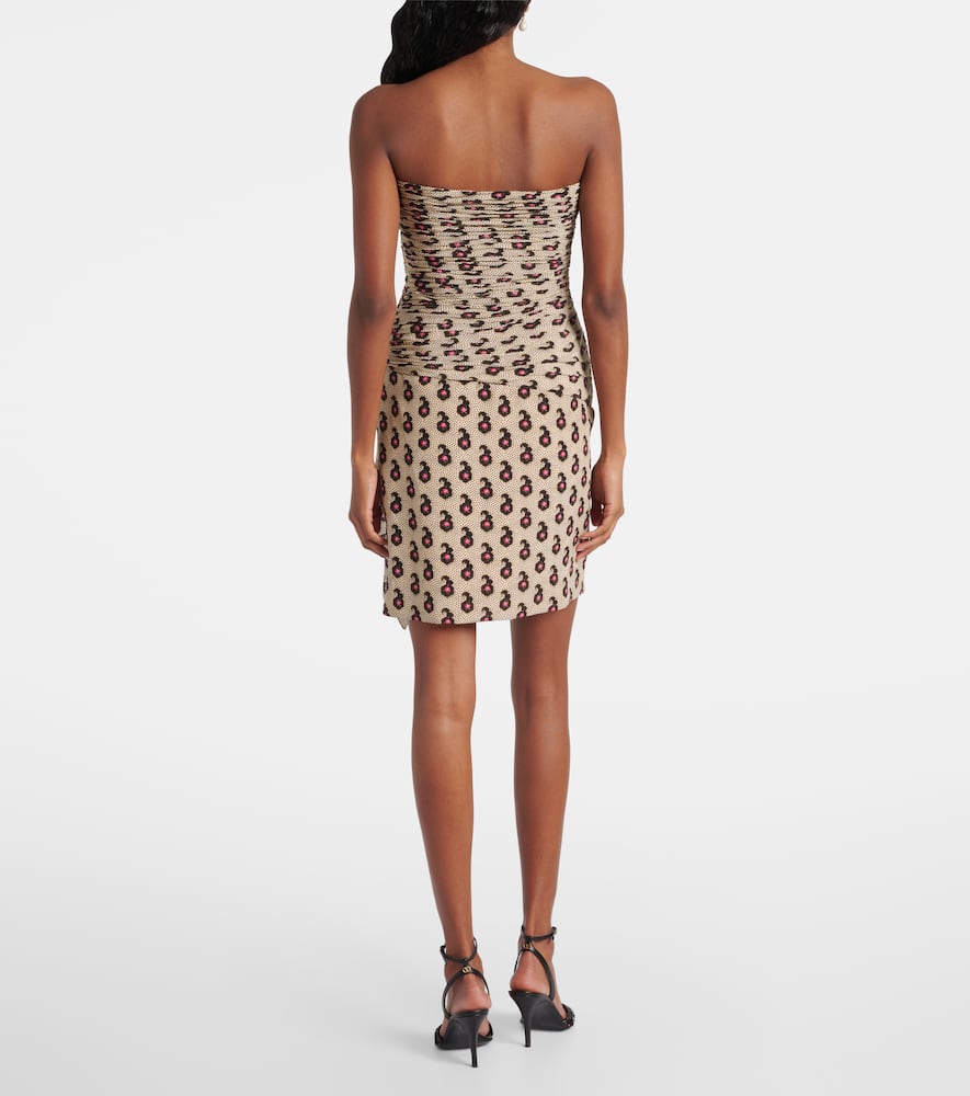 Valentino Bow-detail Silk Minidress In Brown