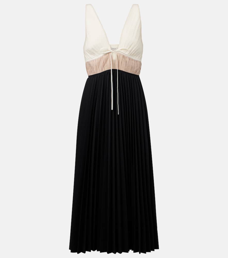 Simkhai Stephanie Pleated Poplin Midi Dress