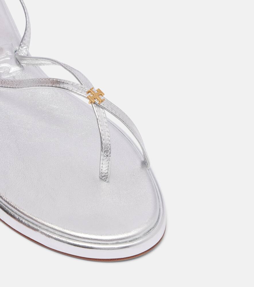 Tory Burch Capri Metallic Leather Thong Sandals