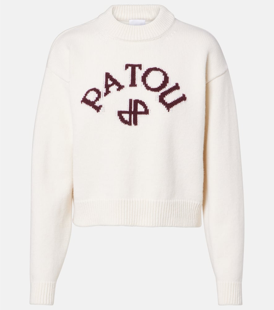 Patou Logo Wool And Cashmere Sweater In White