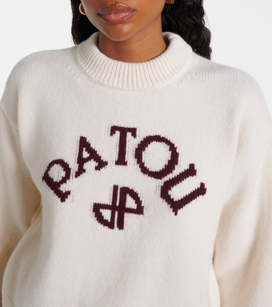 Patou Logo Wool And Cashmere Sweater In White