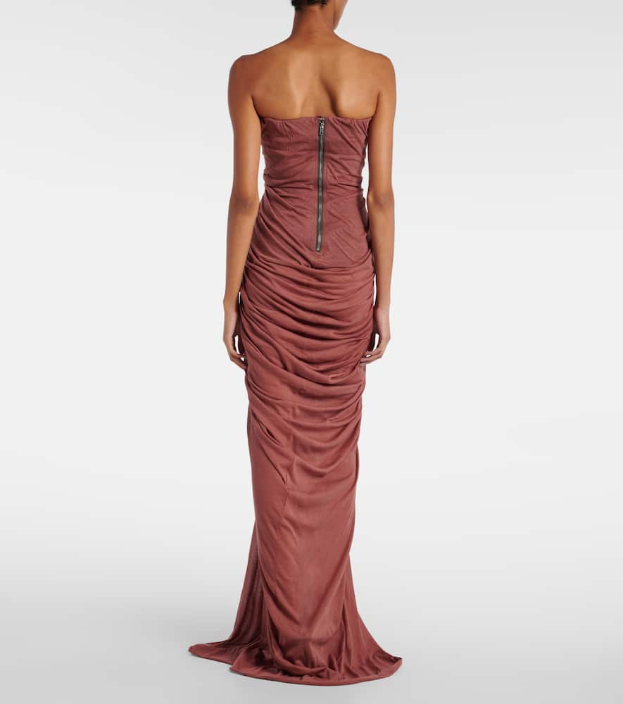 Rick Owens Womens Rosewood Radiance Bustier Cotton-jersey Gown In Pink