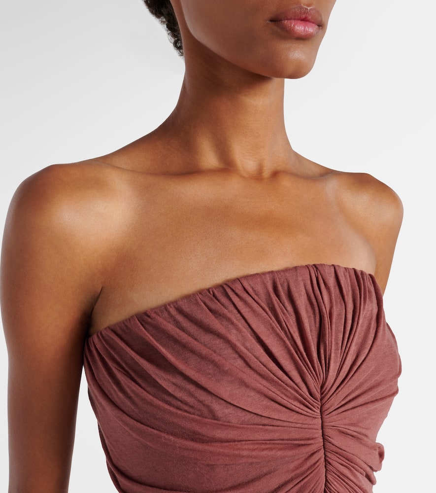 Rick Owens Womens Rosewood Radiance Bustier Cotton-jersey Gown In Pink