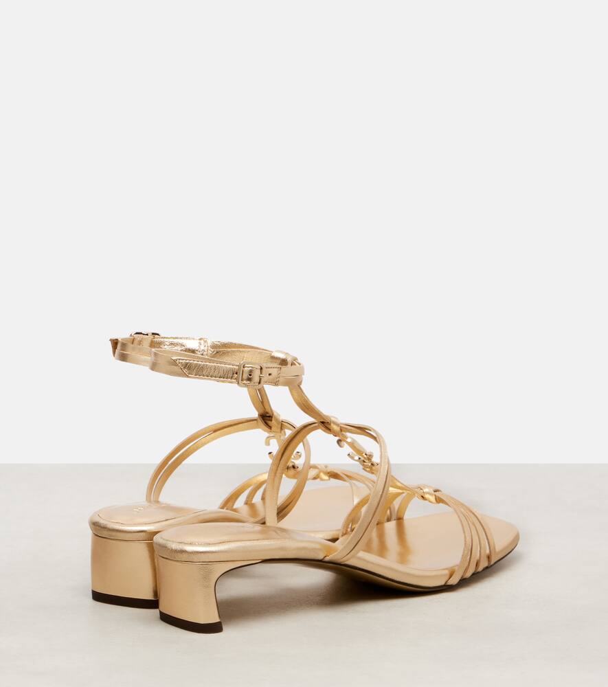Jimmy Choo Frann 35 Metallic Leather Sandals In Gold