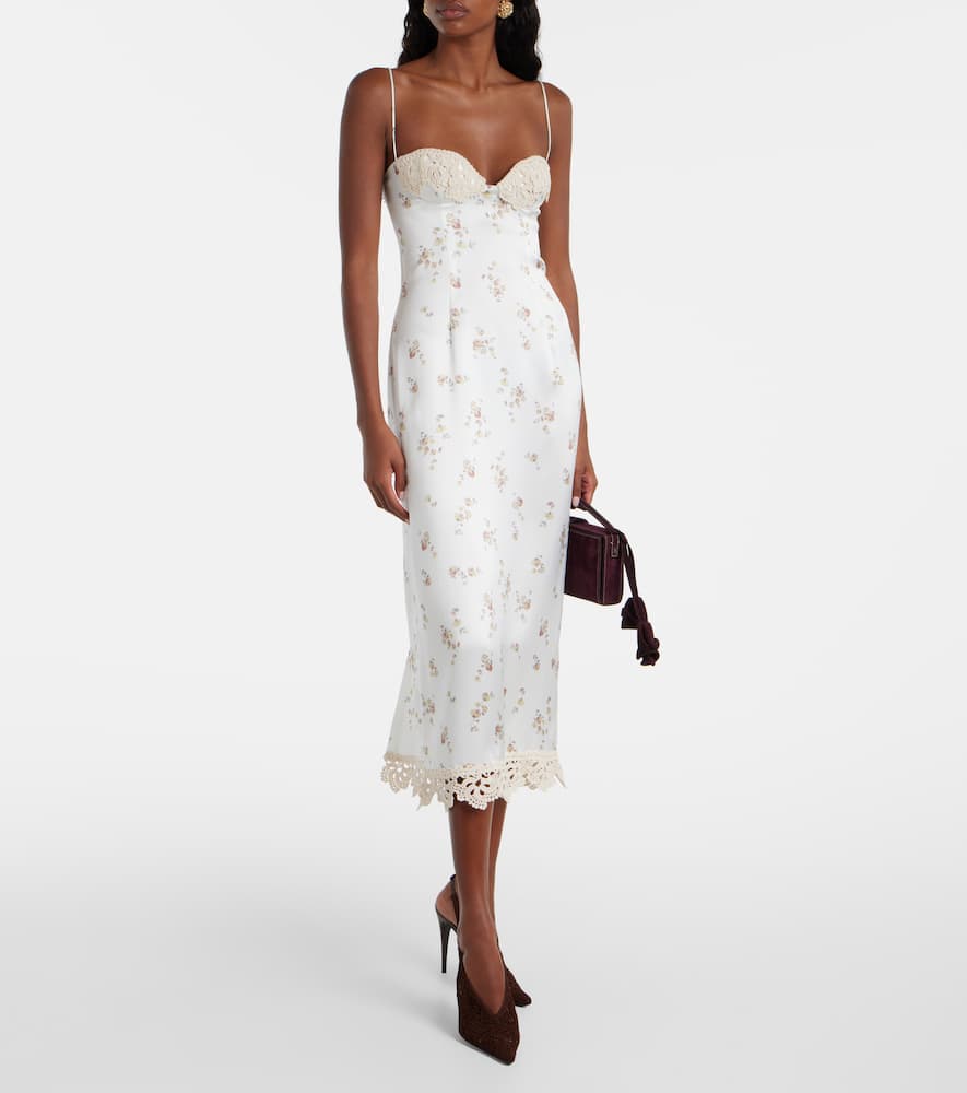 Magda Butrym Crochet-trimmed Leather Slingback Pumps In Brown