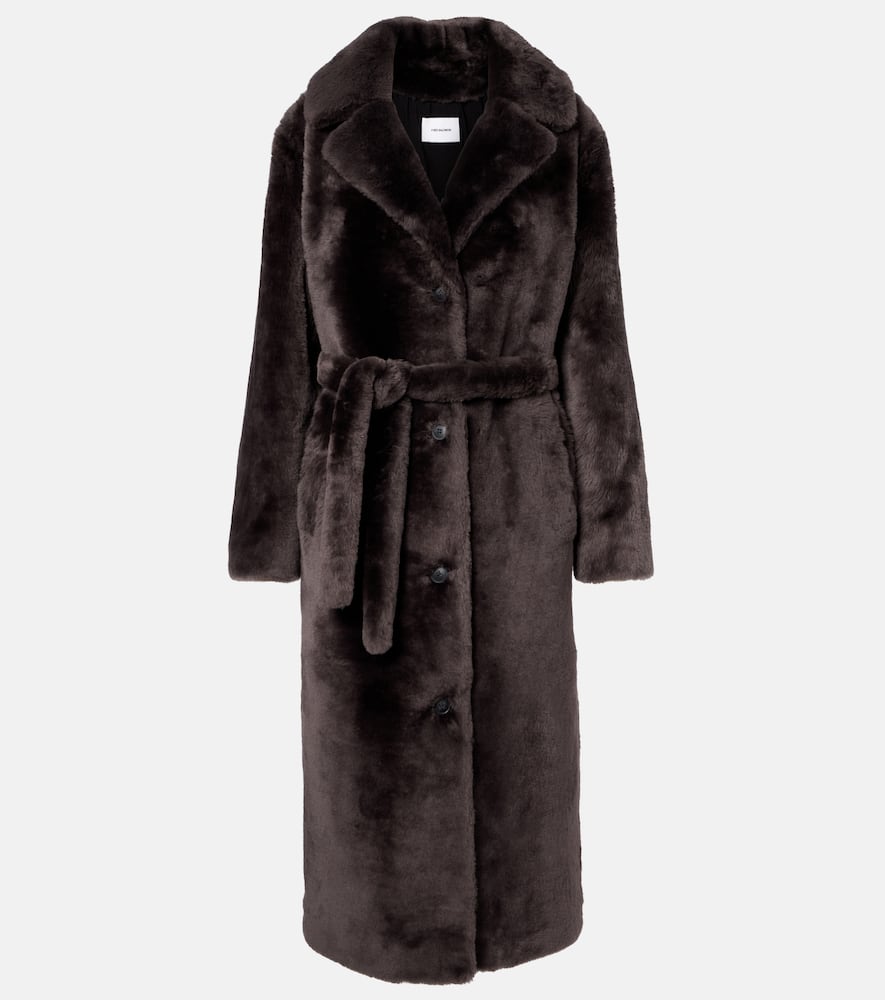 Yves Salomon Reversible Shearling Coat In Gray