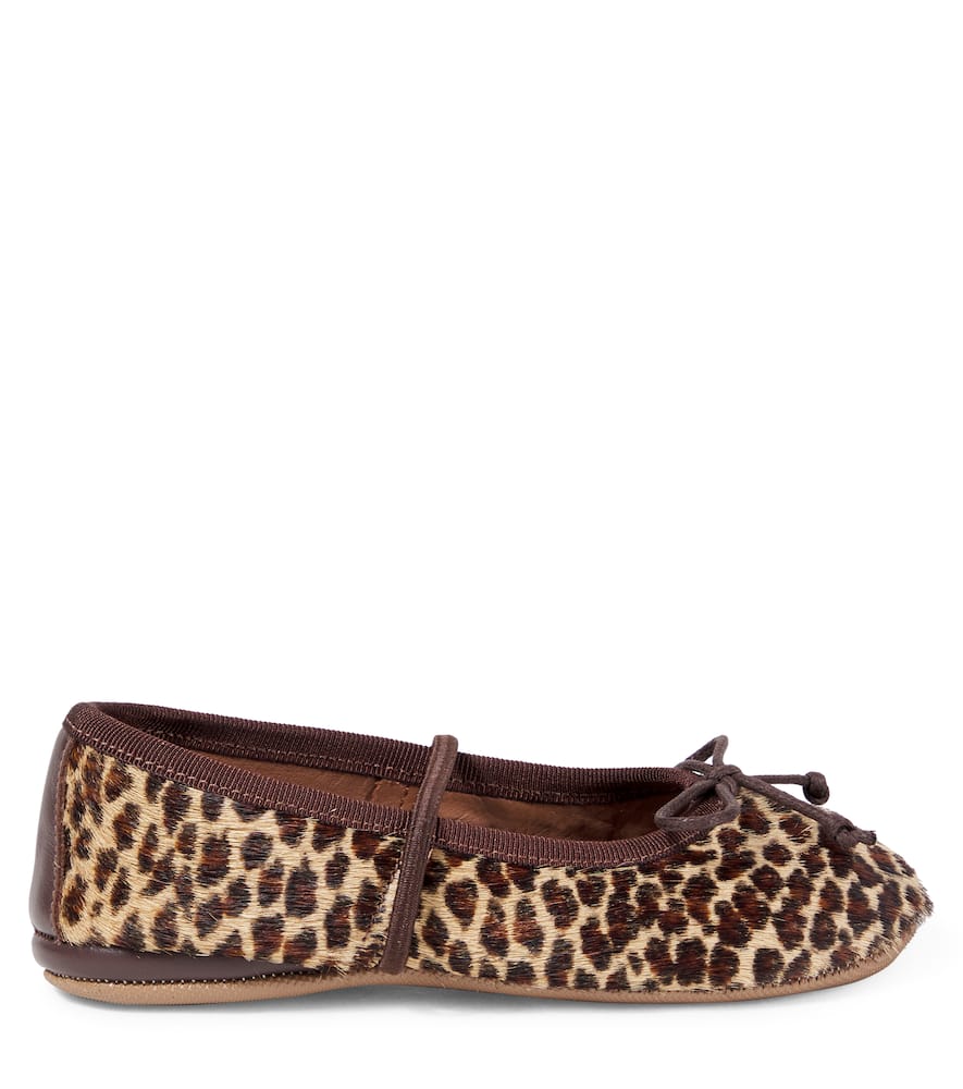 Pèpè Leopard-print Calf Hair Ballet Flats In Multi