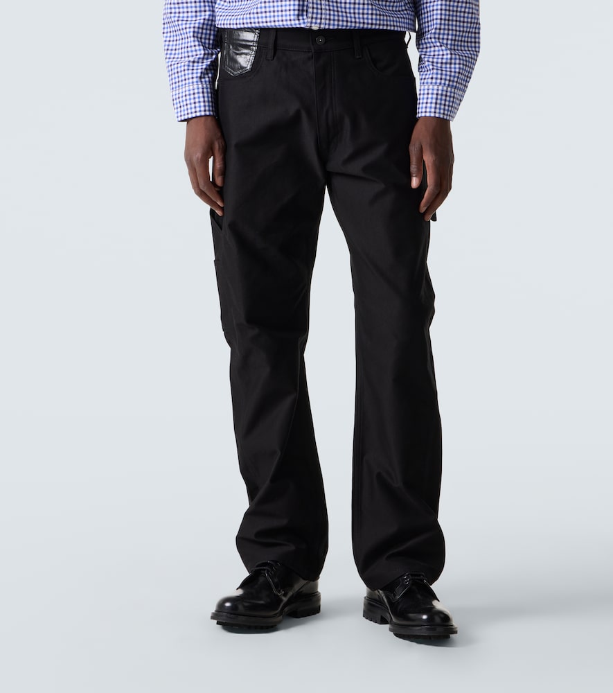  Junya Watanabe Junya Watanabe Straight Jeans Mit Leder 