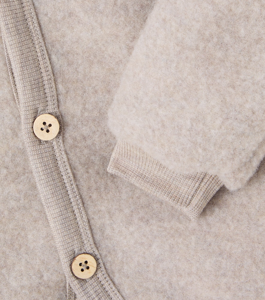 Wheat Baby Kari Wool Fleece Cardigan In Gray