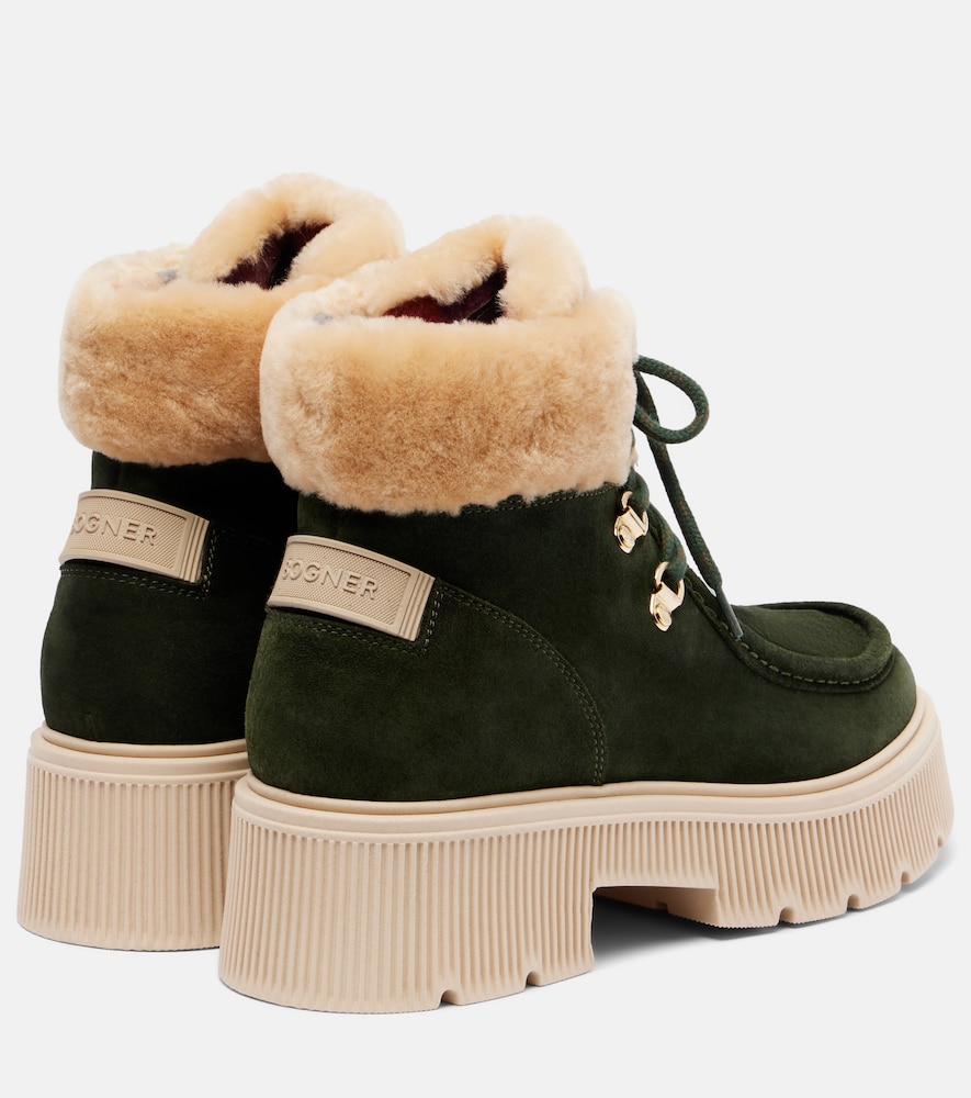  Bogner Bogner Turin Shearling-trimmed Suede Lace-up Boots 