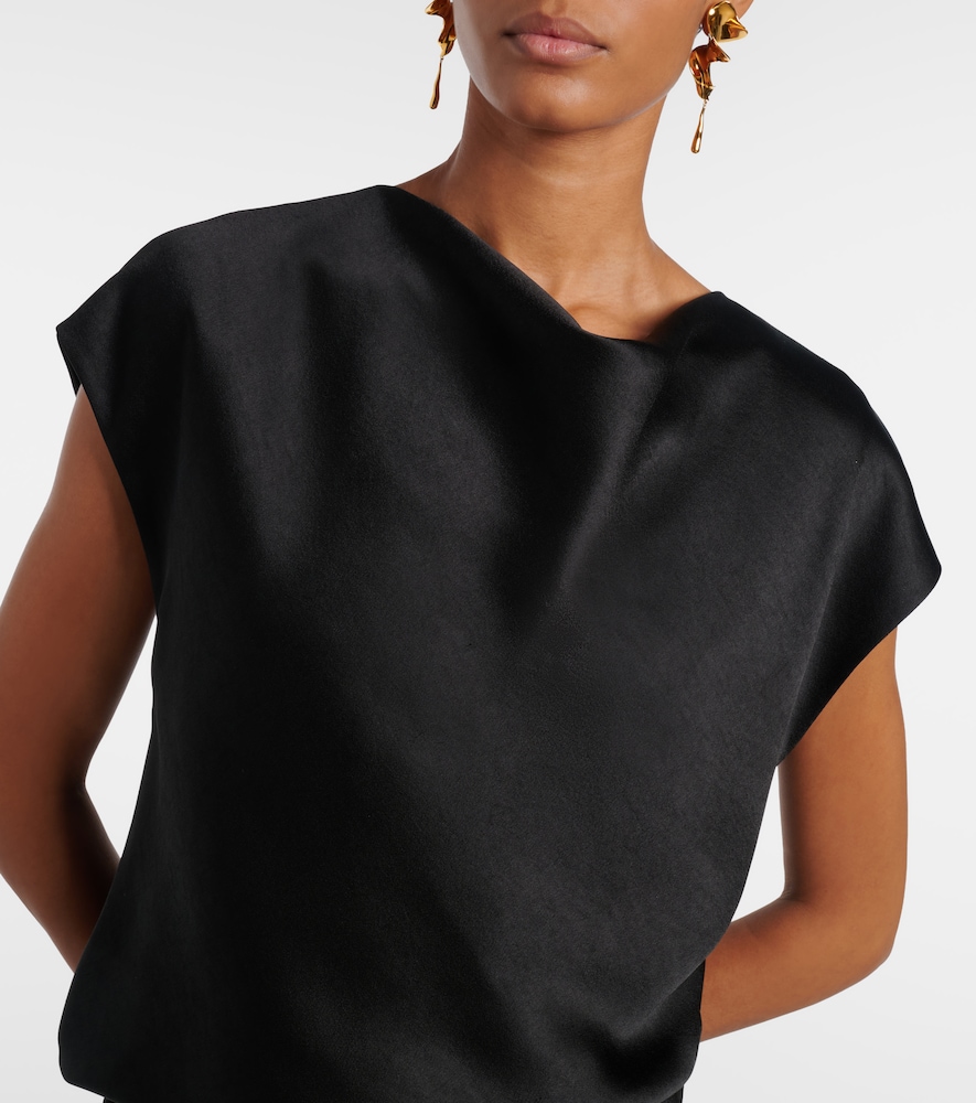 Draped Satin Maxi Dress