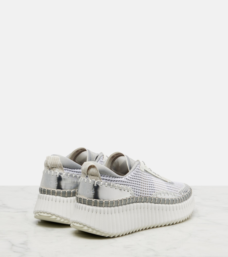  Chloe Chloé Sneakers Nama Con Platform Effetto Metallizzato 