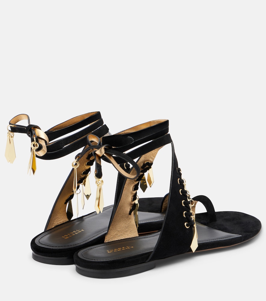  Isabel Marant Isabel Marant Dreena Embellished Suede Sandals 