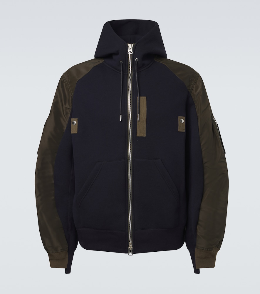 Sacai Cotton-blend and twill hoodie