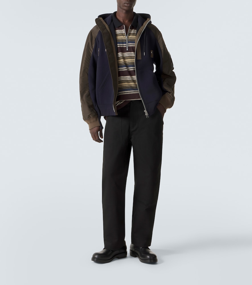 Sacai Cotton-blend and twill hoodie