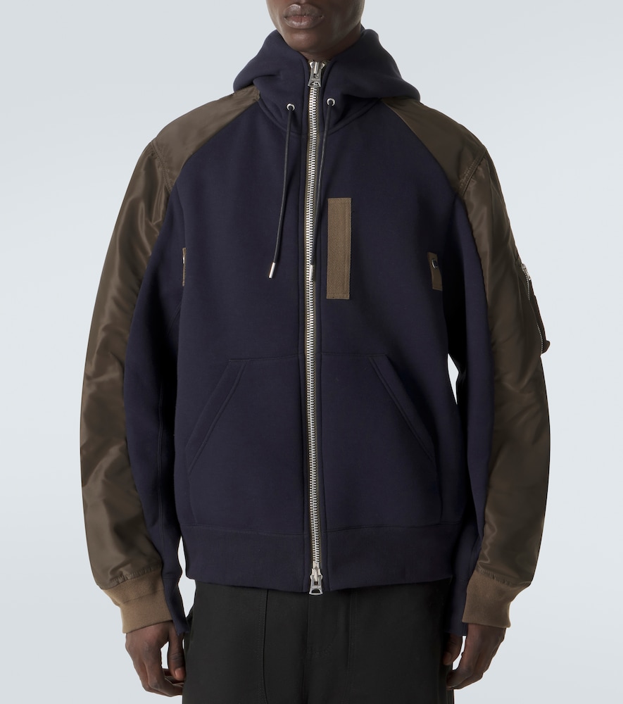  Sacai Sacai Hoodie Aus Baumwoll-twill 
