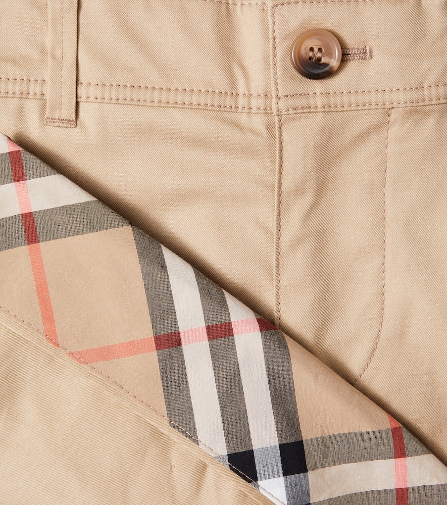 Burberry Check Cotton Shorts In Neutral