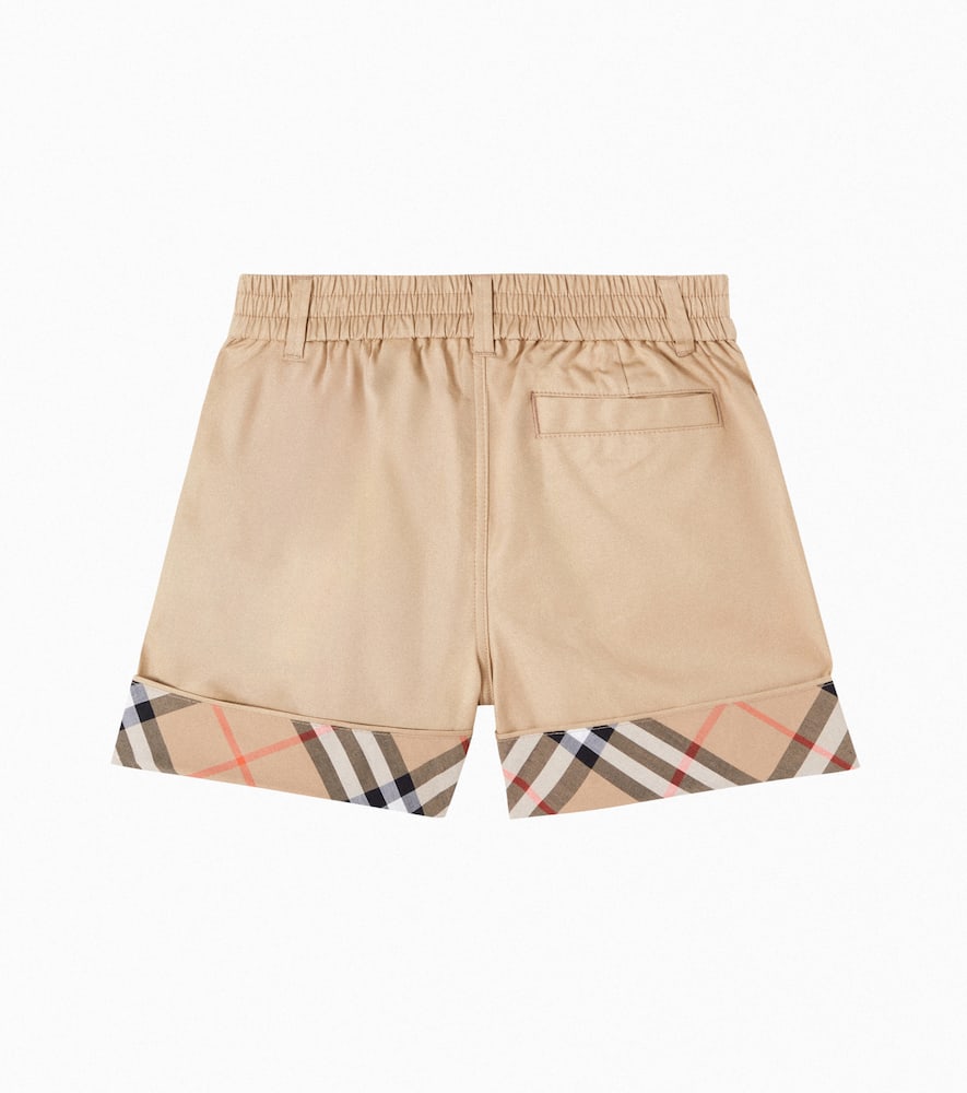 Burberry Check Cotton Shorts In Neutral