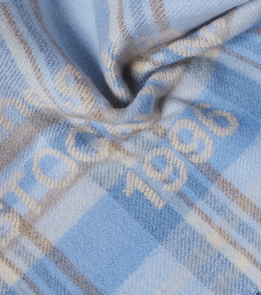  Acne Studios Acne Studios Logo Checked Wool Scarf 