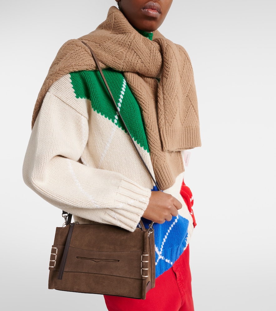 JW Anderson Loafer Small suede top-handle bag