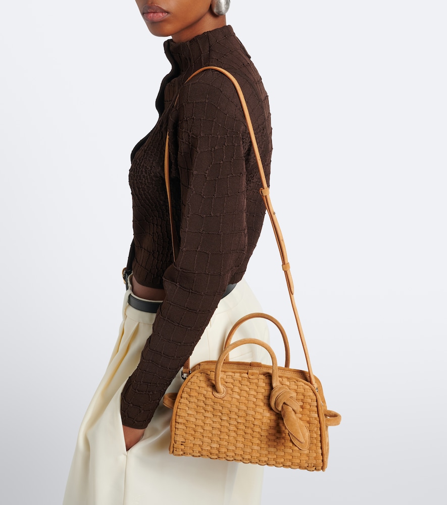 Jacquemus Turismo Small woven suede bowling bag