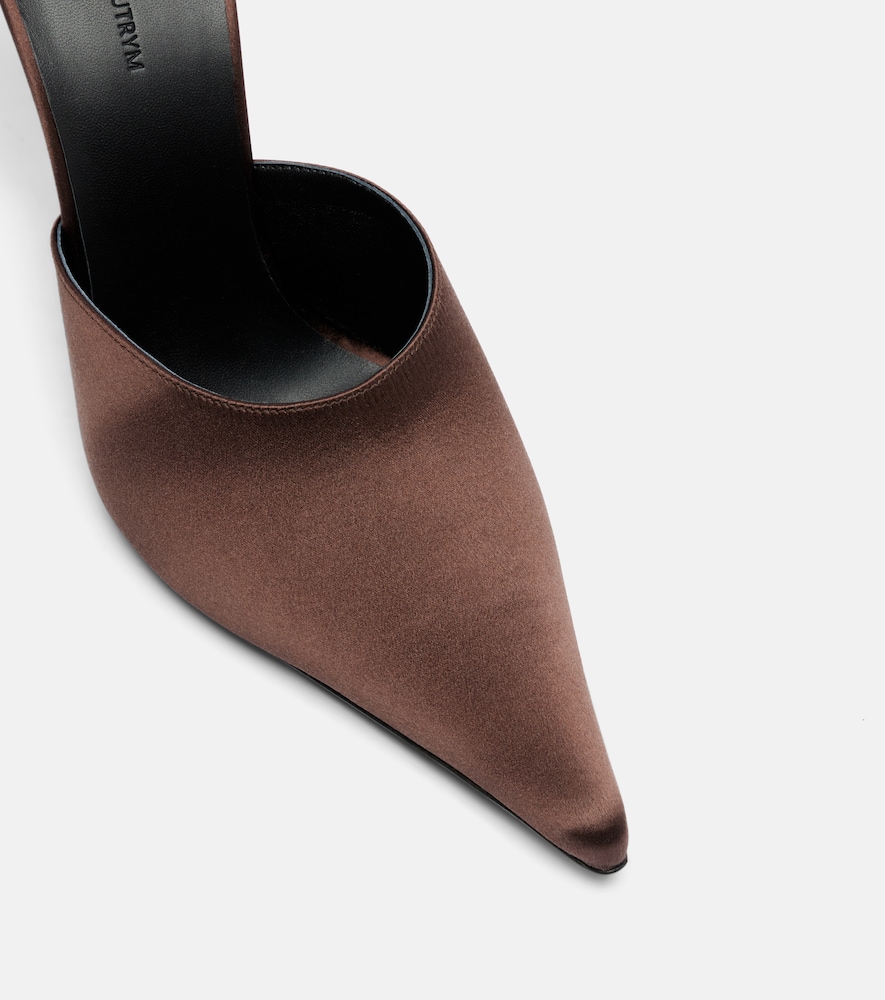  Magda Butrym Magda Butrym Floral-applique Satin Mules 
