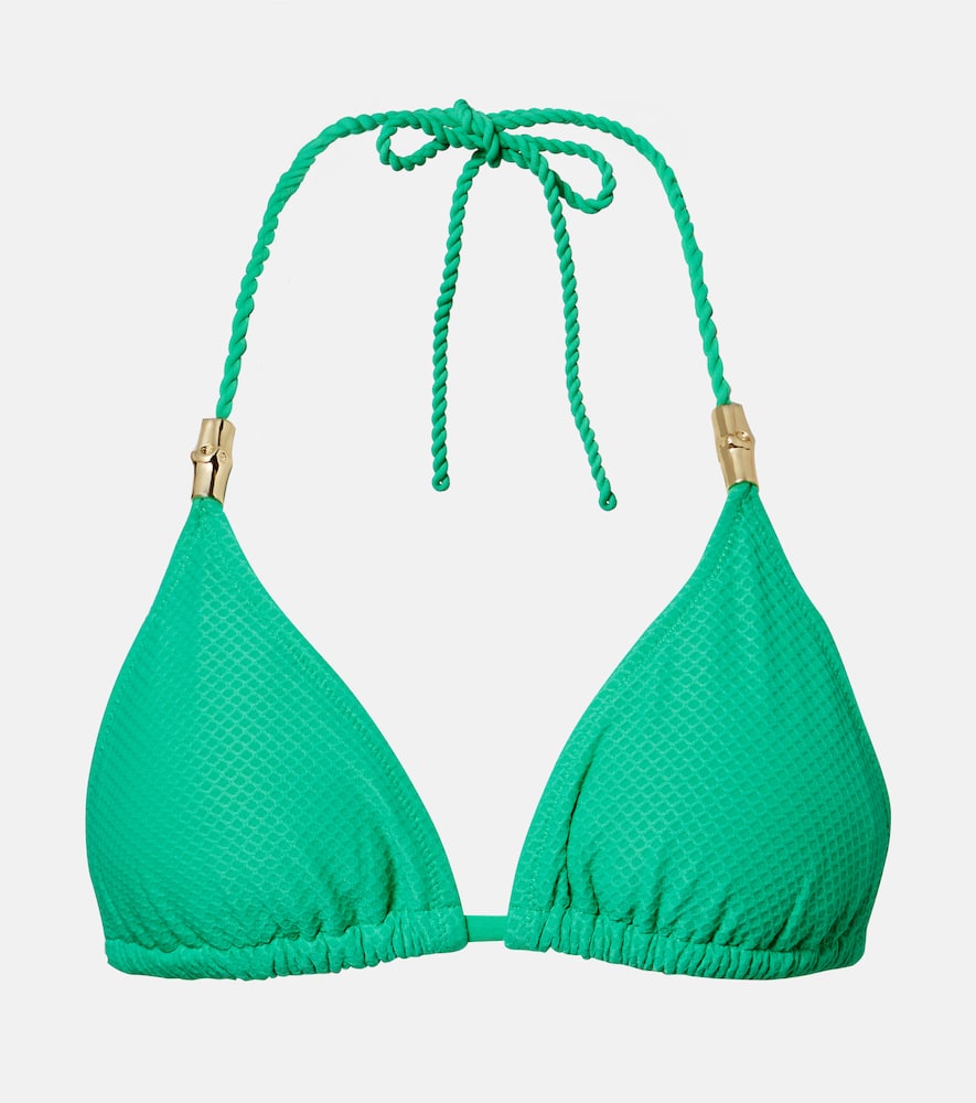 Heidi Klein Embellished Bikini Top In Green
