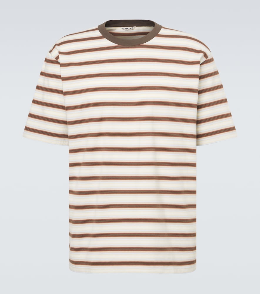 Auralee triped cotton jersey T-shirt