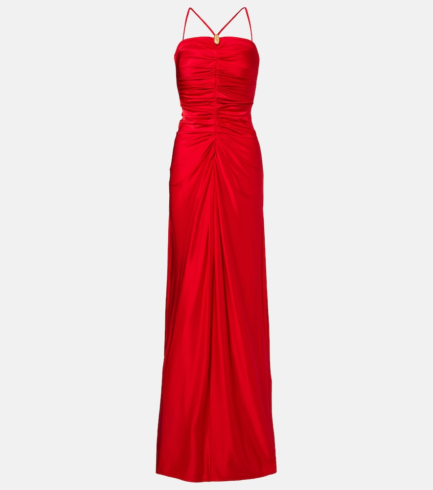Max Mara Oggetti ruched halterneck bustier gown