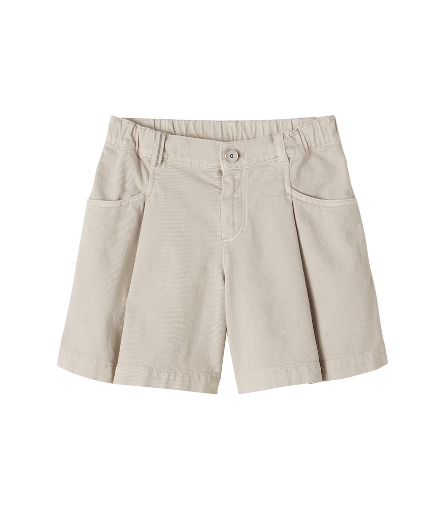 Brunello Cucinelli Kids Beige Monili Denim Shorts Y Size 4 - Mytheresa