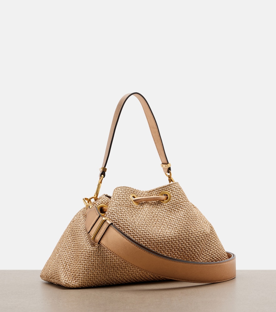  Jimmy Choo Jimmy Choo Cinch Small Raffia-effect Tote Bag 