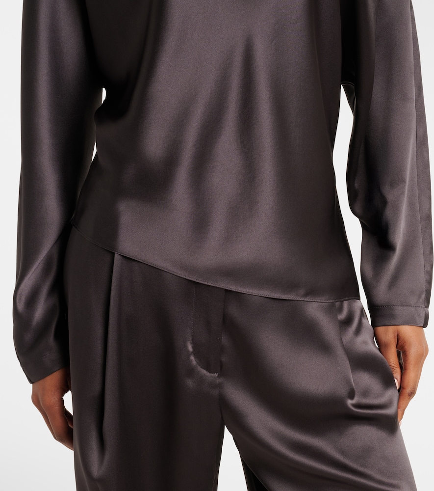  The Sei The Sei One-shoulder Silk Satin Top 