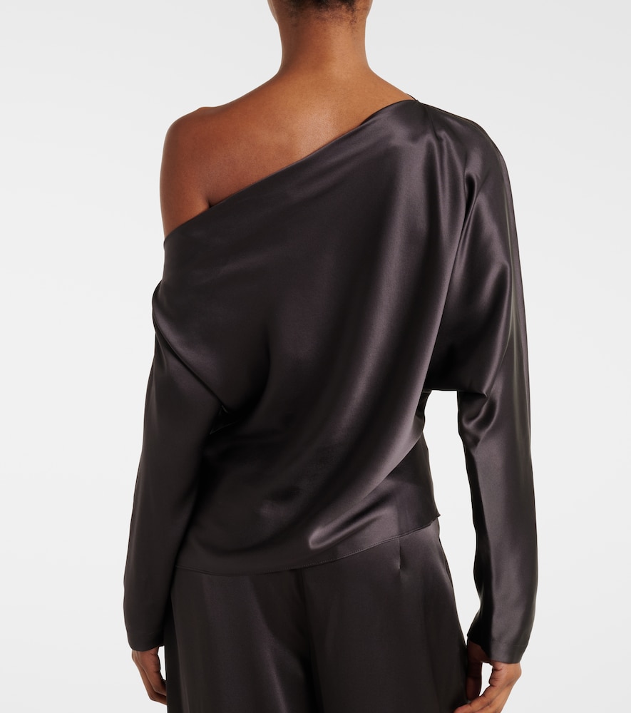  The Sei The Sei One-shoulder Silk Satin Top 