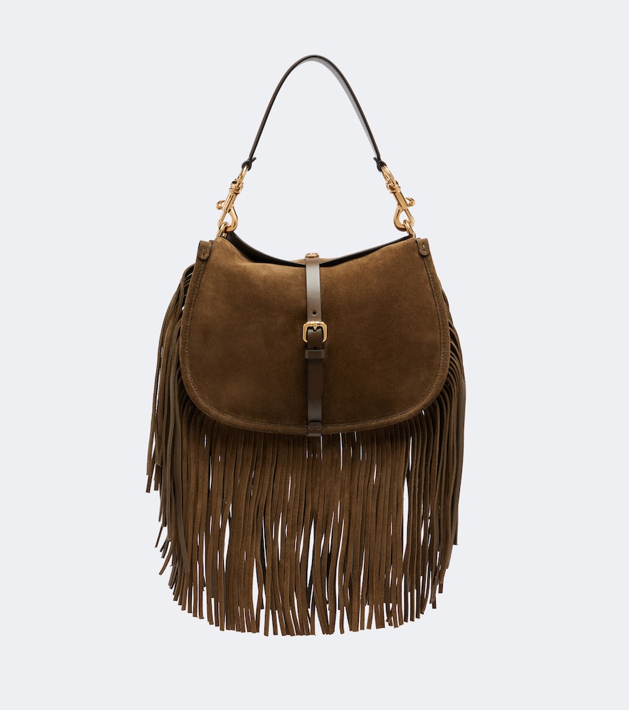Schultertasche Pony Medium aus Veloursleder