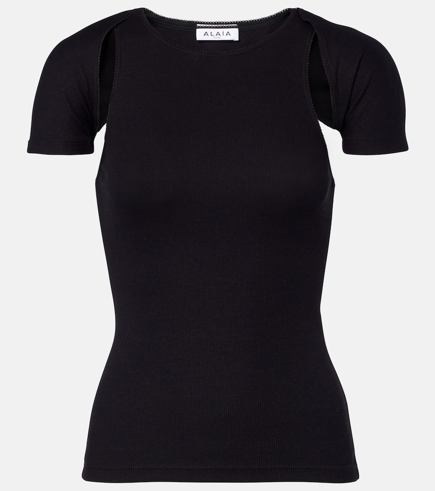 Alaia Alaïa Layered ribbed-knit jersey top | Thumbnail 8
