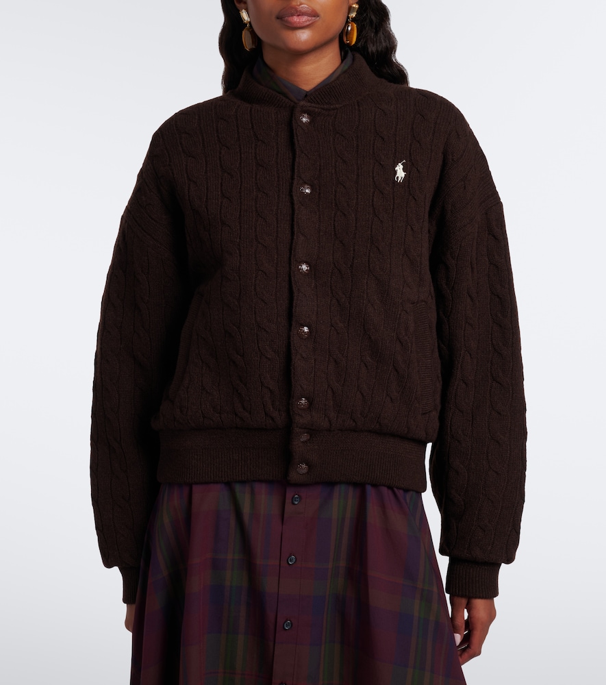 Polo Ralph Lauren Cable-Knit Wool And Cashmere Bomber Jacket