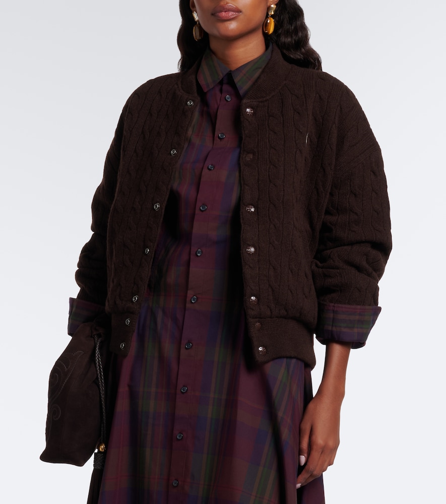 Polo Ralph Lauren Cable-Knit Wool And Cashmere Bomber Jacket