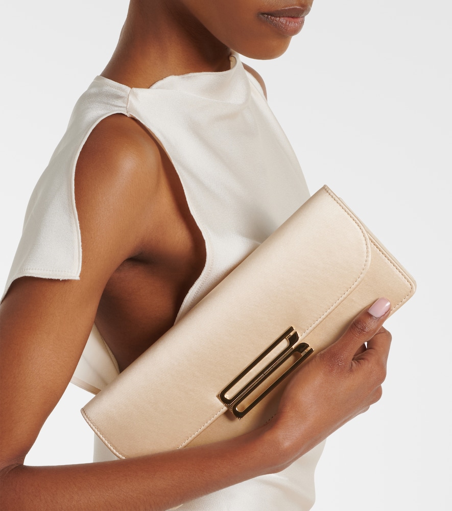 Victoria Beckham Dorian East-West satin clutch