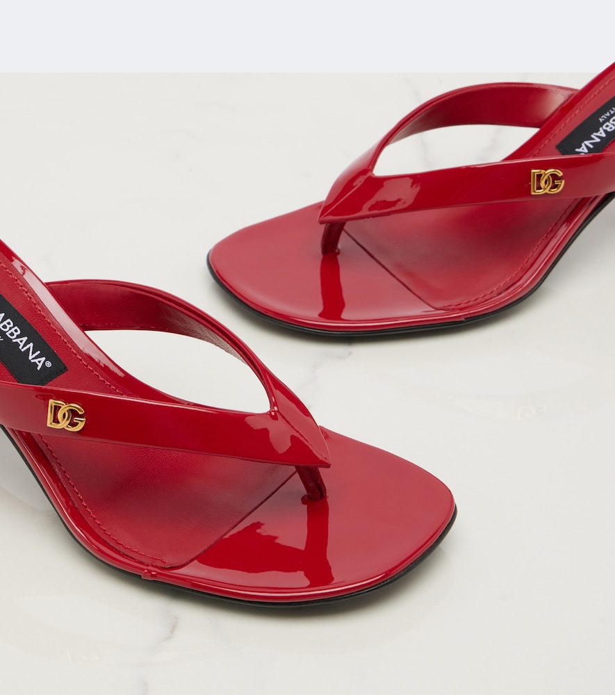 Dolce&Gabbana Dg Patent Leather Thong Sandals