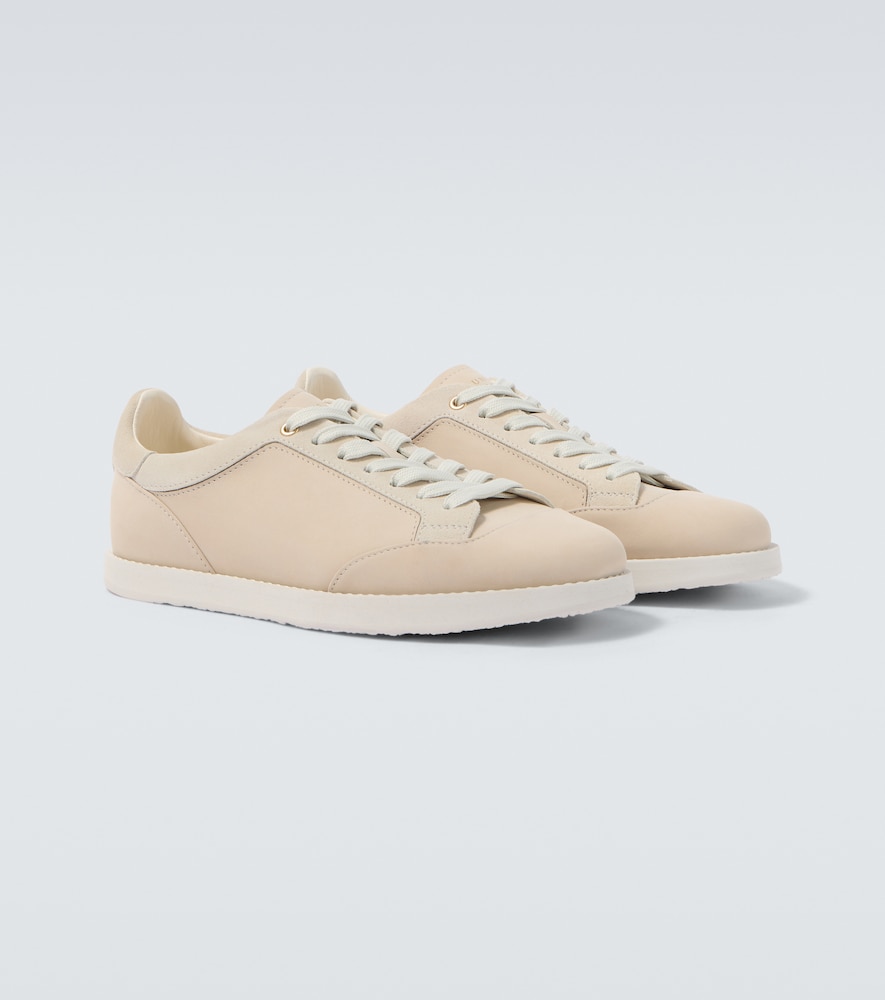 Sneakers aus Leder mit Veloursleder