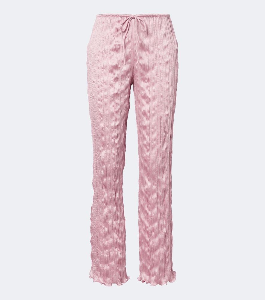 Posse Esme Satin Straight Pants In Pink