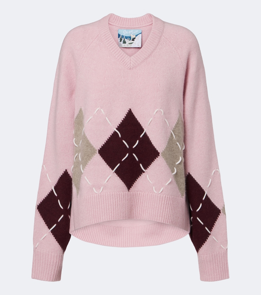 Arch4 Sloane Argyle Pink Cashmere Sweater