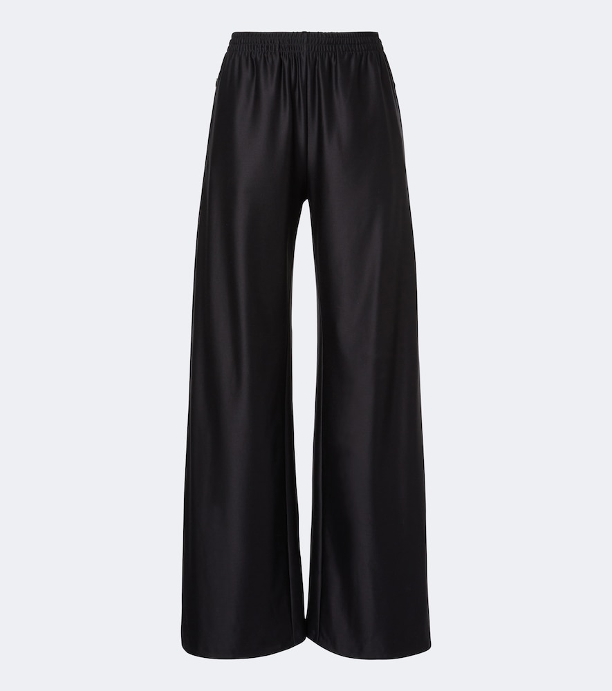 Pantaloni a gamba larga in jersey misto seta
