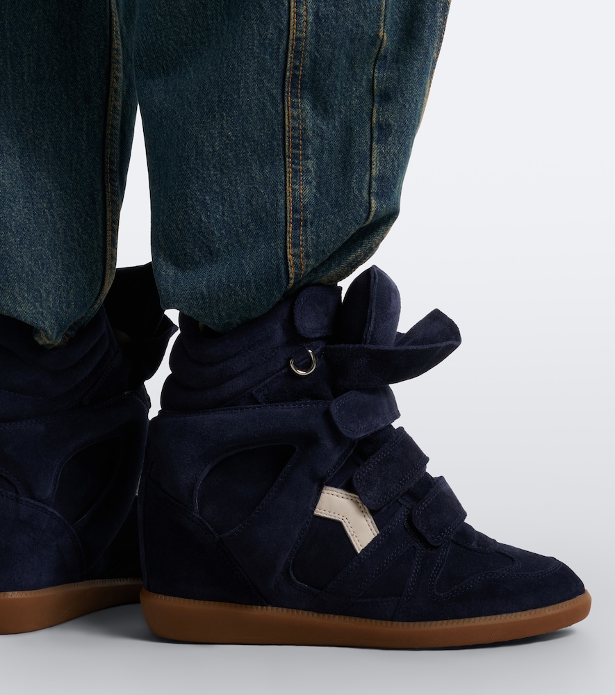 Beckett Leather And Suede Wedge Sneakers