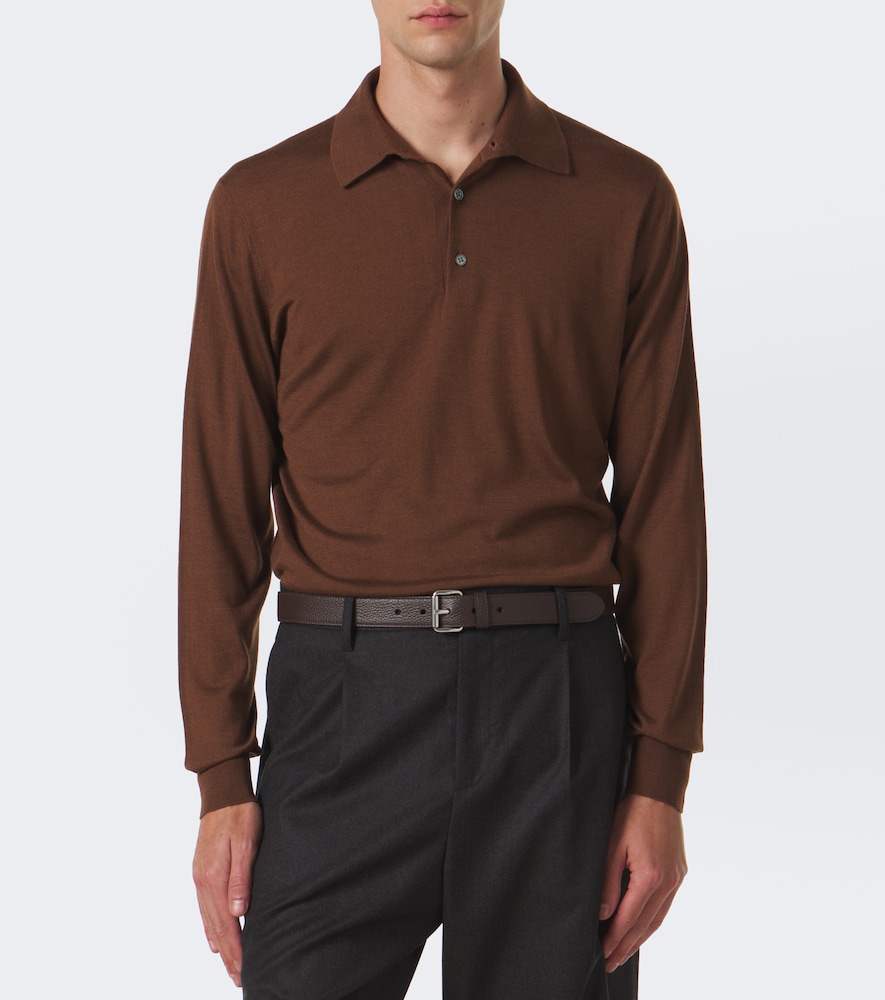Cashmere And Silk Polo Sweater